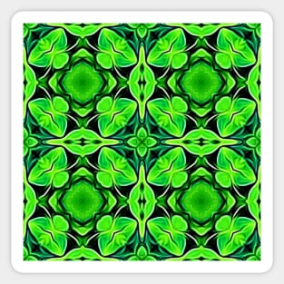 Pretty Green Leaves Lucky Clover Greenery Pattern 2 Sticker